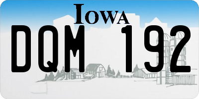 IA license plate DQM192