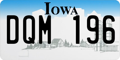 IA license plate DQM196