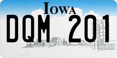 IA license plate DQM201