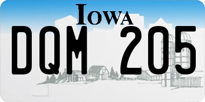 IA license plate DQM205