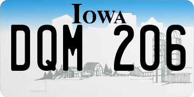 IA license plate DQM206