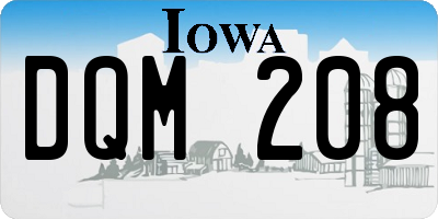 IA license plate DQM208