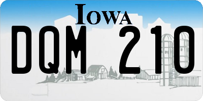 IA license plate DQM210