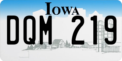 IA license plate DQM219