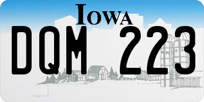 IA license plate DQM223