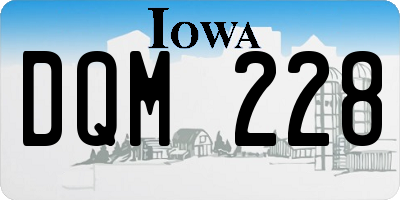 IA license plate DQM228