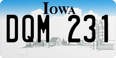IA license plate DQM231