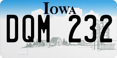 IA license plate DQM232