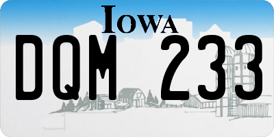 IA license plate DQM233