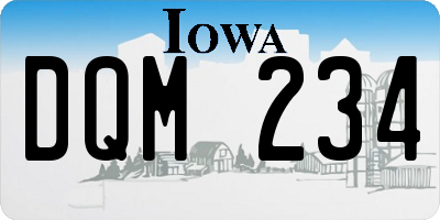 IA license plate DQM234