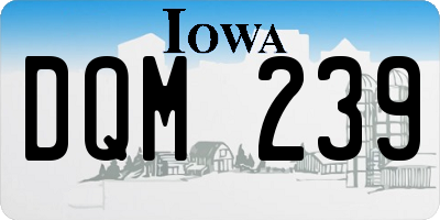 IA license plate DQM239