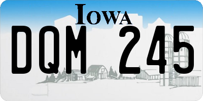 IA license plate DQM245