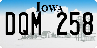 IA license plate DQM258