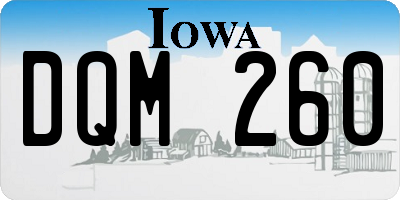 IA license plate DQM260