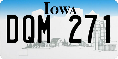 IA license plate DQM271
