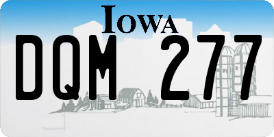 IA license plate DQM277