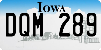 IA license plate DQM289