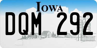 IA license plate DQM292