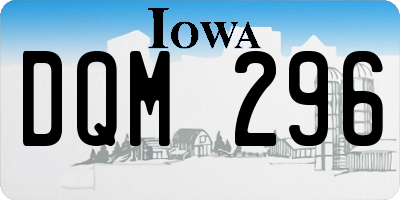 IA license plate DQM296