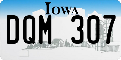 IA license plate DQM307