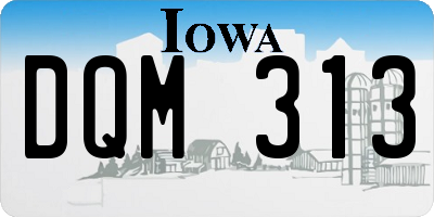 IA license plate DQM313