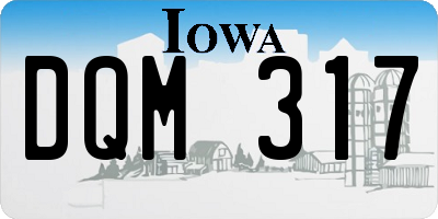 IA license plate DQM317