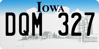 IA license plate DQM327