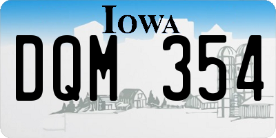 IA license plate DQM354