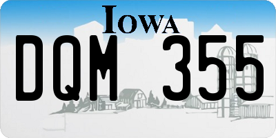 IA license plate DQM355