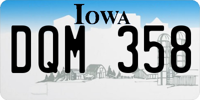 IA license plate DQM358