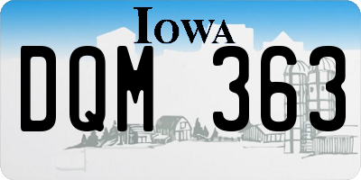 IA license plate DQM363