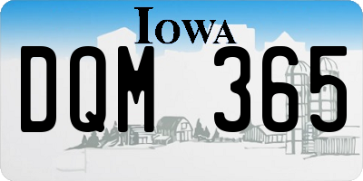 IA license plate DQM365