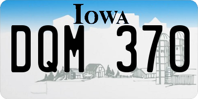 IA license plate DQM370