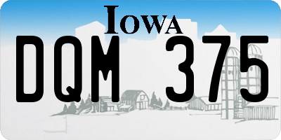 IA license plate DQM375