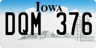 IA license plate DQM376