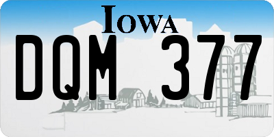 IA license plate DQM377