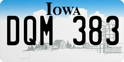IA license plate DQM383