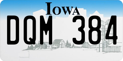 IA license plate DQM384