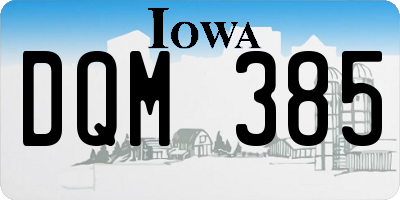 IA license plate DQM385