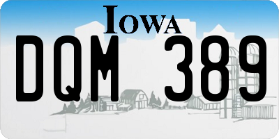 IA license plate DQM389
