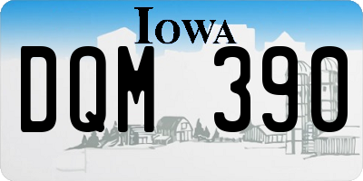 IA license plate DQM390