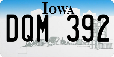 IA license plate DQM392