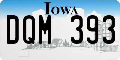 IA license plate DQM393