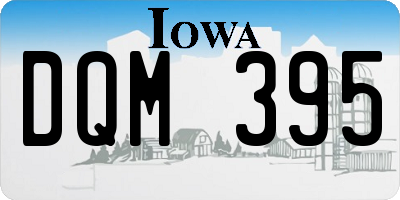 IA license plate DQM395