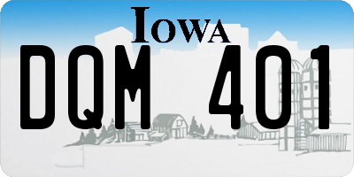 IA license plate DQM401