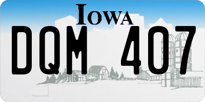 IA license plate DQM407