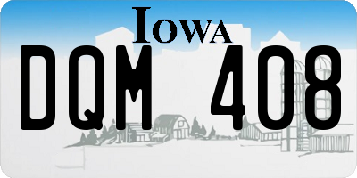 IA license plate DQM408