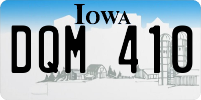 IA license plate DQM410