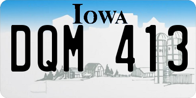 IA license plate DQM413
