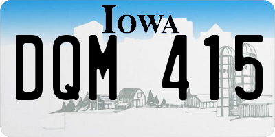 IA license plate DQM415
